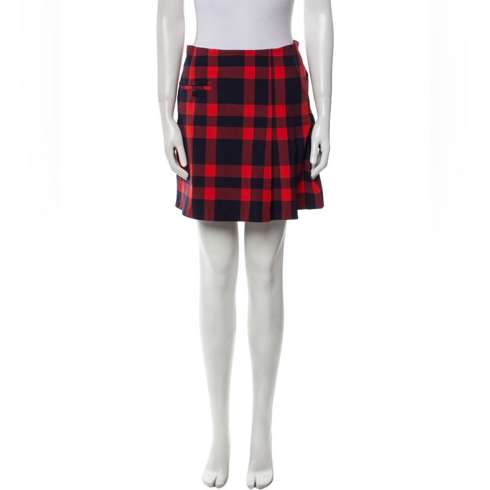 Tory Burch Sport Plaid Tech Twill Golf Skort Red Navy Size S